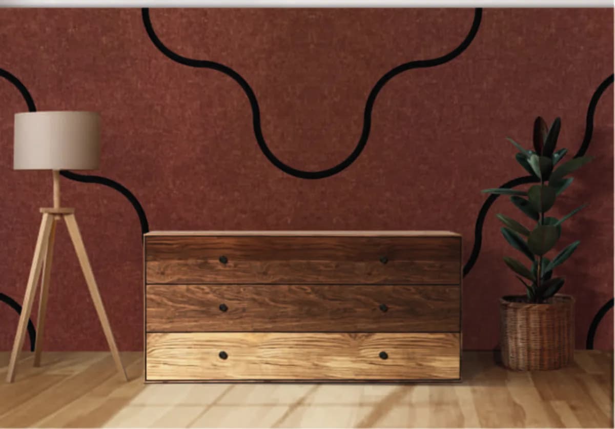 Feltro KW Deco 11 Kvadratinis panelis su lenktu grioveliu – interjere